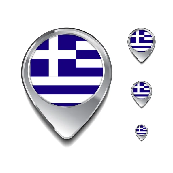 Vlajka Řecko špendlíky — Stockový vektor