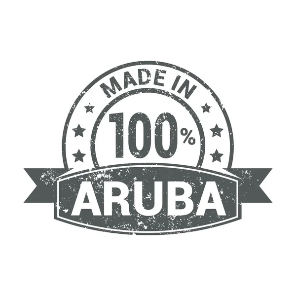 Gjort i Aruba - runda gummistämpel design — Stock vektor