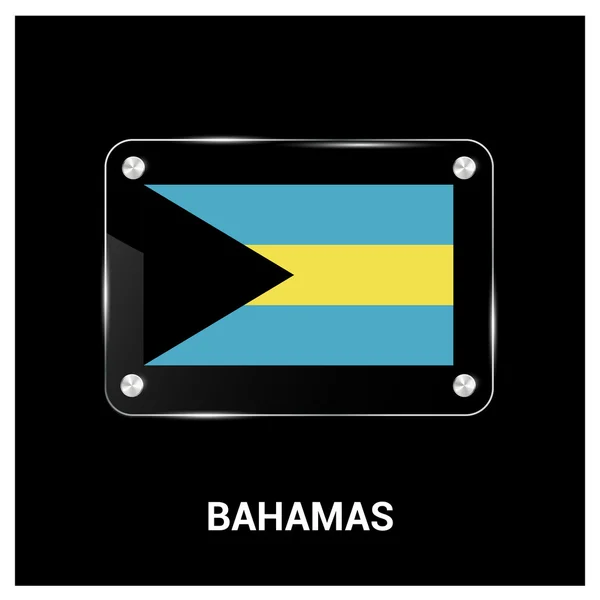 Bahamas flagg glasplatta — Stock vektor