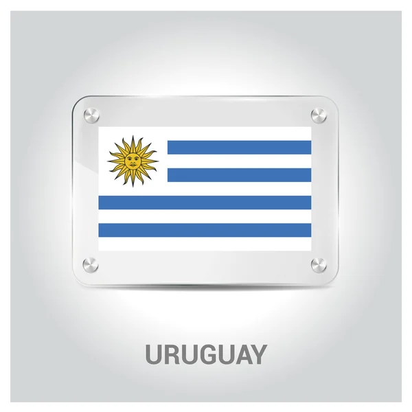 Placa de vidrio bandera Uruguay — Archivo Imágenes Vectoriales