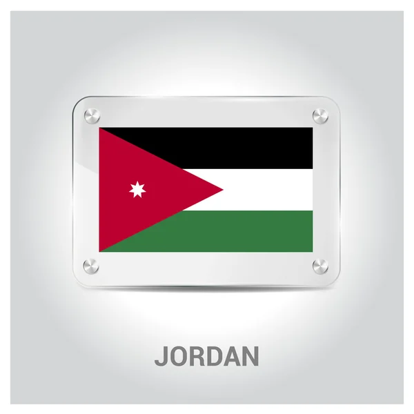 Bandeira Jordan placa de vidro — Vetor de Stock