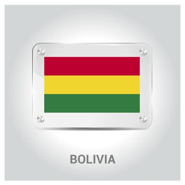 Bandera de Bolivia placa de vidrio — Archivo Imágenes Vectoriales