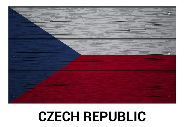 Bandera de madera República Checa — Archivo Imágenes Vectoriales