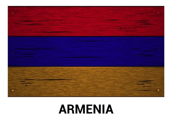 Armenia Holzfahne — Stockvektor