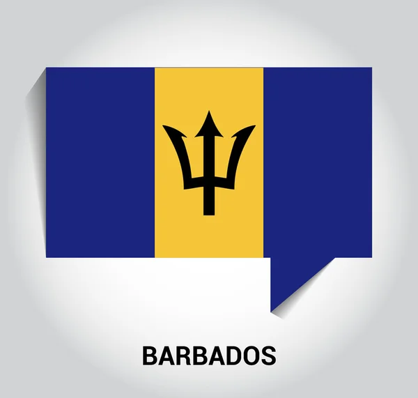 3 つの次元の 3 d のバルバドスの国旗 — ストックベクタ