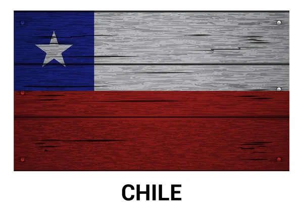 Chile bandeira de madeira —  Vetores de Stock