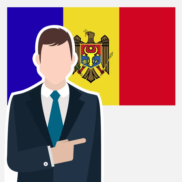 Бізнесмен з прапор Молдови — стоковий вектор