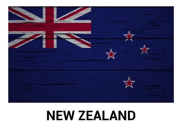Bandeira de madeira nova zelândia —  Vetores de Stock