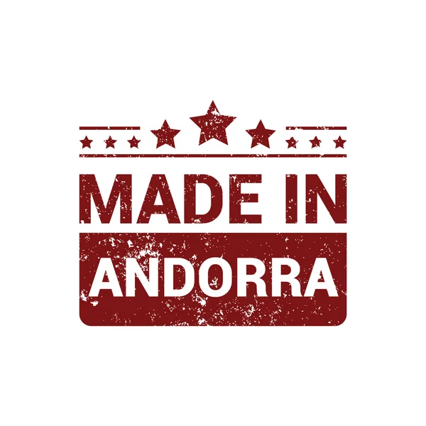 Gjorde i Andorra. Röda gummistämpel — Stock vektor