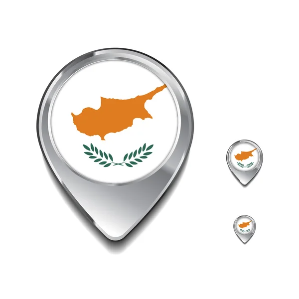 Perni mappa della bandiera di Cipro — Vettoriale Stock