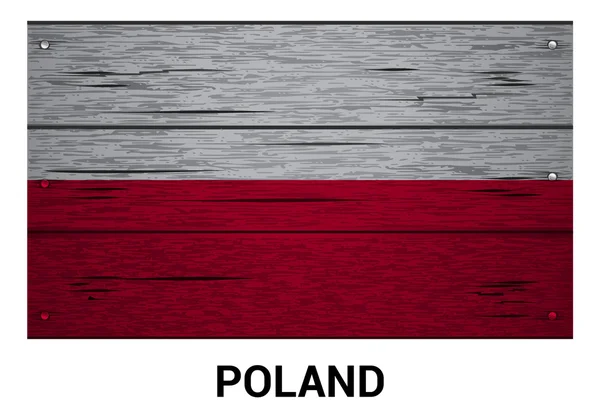 Poland wooden flag — Stock Vector