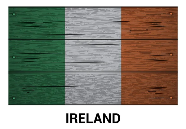 Ireland wooden flag — Stock Vector