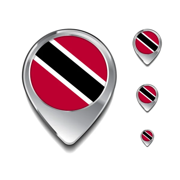 Pines de mapa de bandera de Trinidad y Tobago — Vector de stock