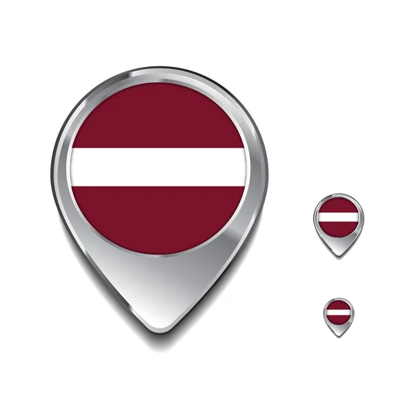 Lettország lobogója gombostű — Stock Vector
