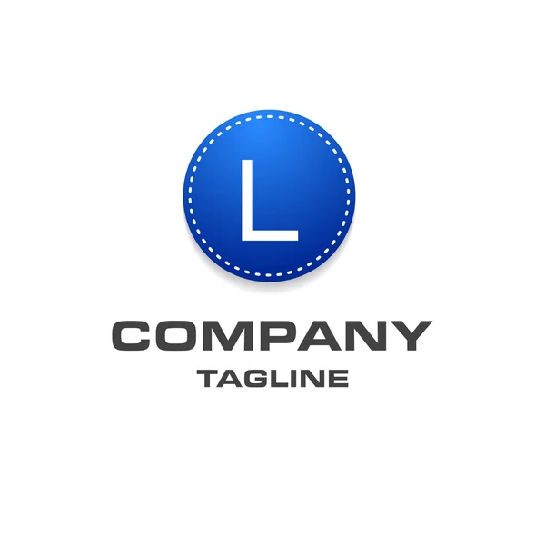 Bokstaven l logotyp, kreativa blå symbol — Stock vektor