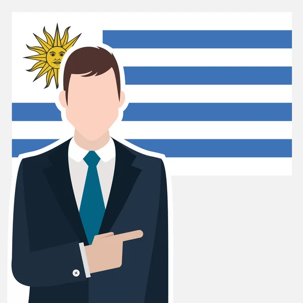 ウルグアイの旗を持ったビジネスマン — ストックベクタ