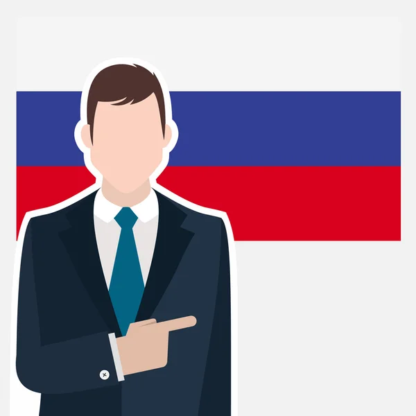 Pengusaha dengan bendera Rusia - Stok Vektor