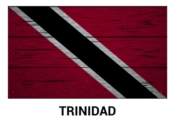Trinidad trä flagga — Stock vektor
