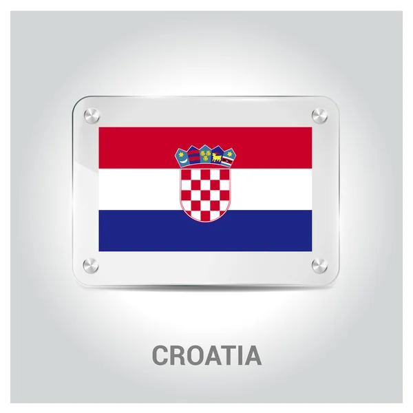 Kroatische Fahne Glasplatte — Stockvektor