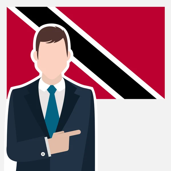 Homme d'affaires avec drapeau Trinidad — Image vectorielle