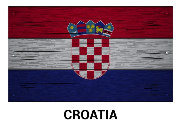 Croácia bandeira de madeira — Vetor de Stock