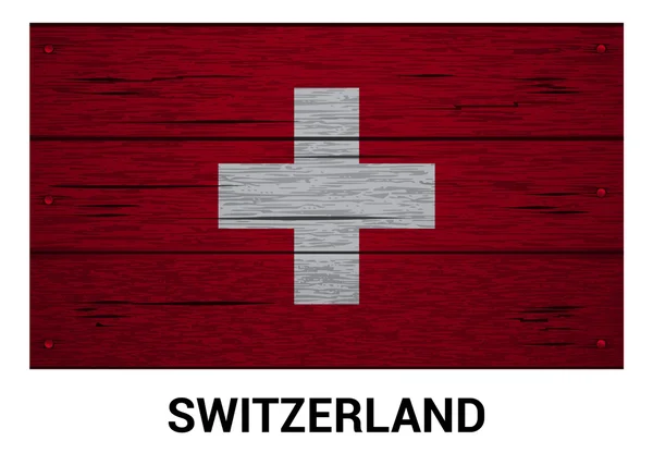 Дерев'яні прапор Швейцарії — стоковий вектор