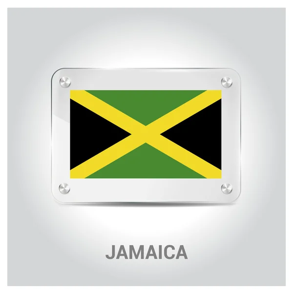 Jamaicaflag glazen plaat — Stockvector