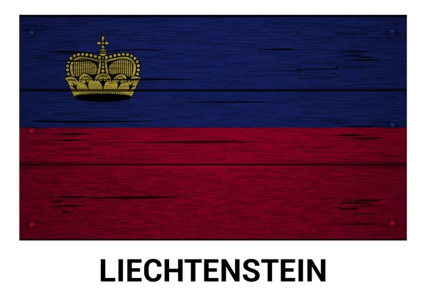 Liechtenstein drapeau en bois — Image vectorielle