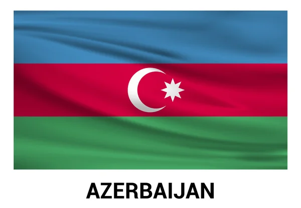 Azerbaijan schwenkt Flagge in den offiziellen Farben — Stockvektor