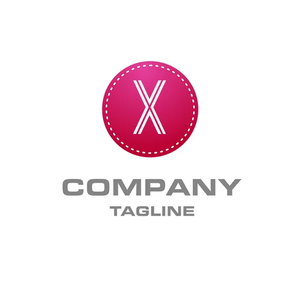 文字ロゴ、創造的な紫シンボル x — ストックベクタ
