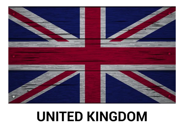 Bandera de madera del Reino Unido — Archivo Imágenes Vectoriales
