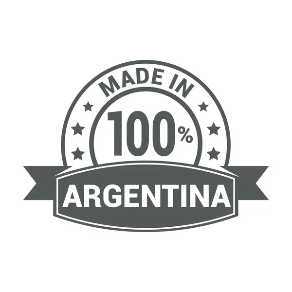 Fabricado en Argentina. Diseño redondo de sello de goma — Archivo Imágenes Vectoriales