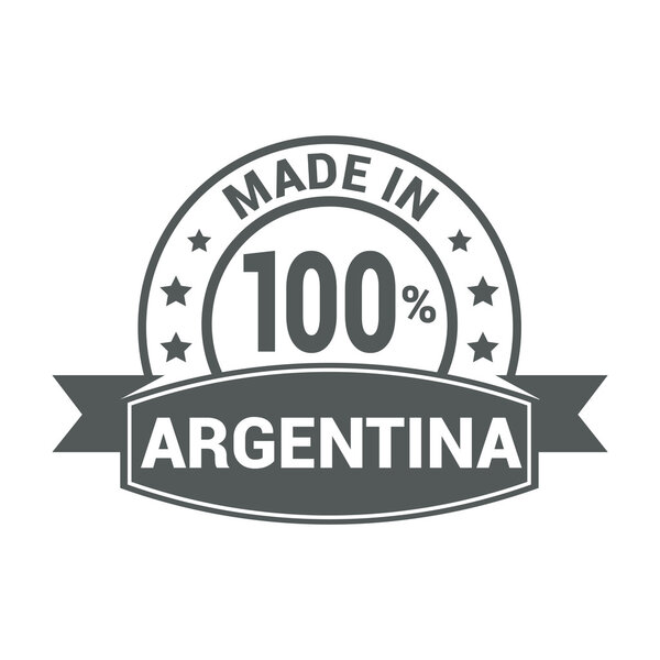 Made in Argentina. Round rubber stamp design