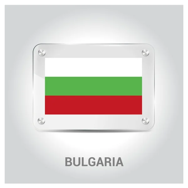 Bandera Bulgaria placa de vidrio — Vector de stock