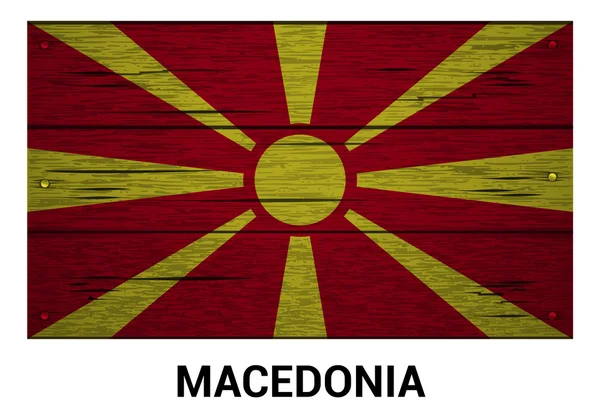 Macedonia wooden flag — Stock Vector