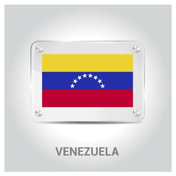 Venezuelas flagga glasplatta — Stock vektor