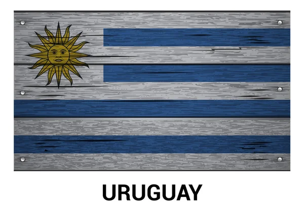 Bandera de madera Uruguay — Archivo Imágenes Vectoriales