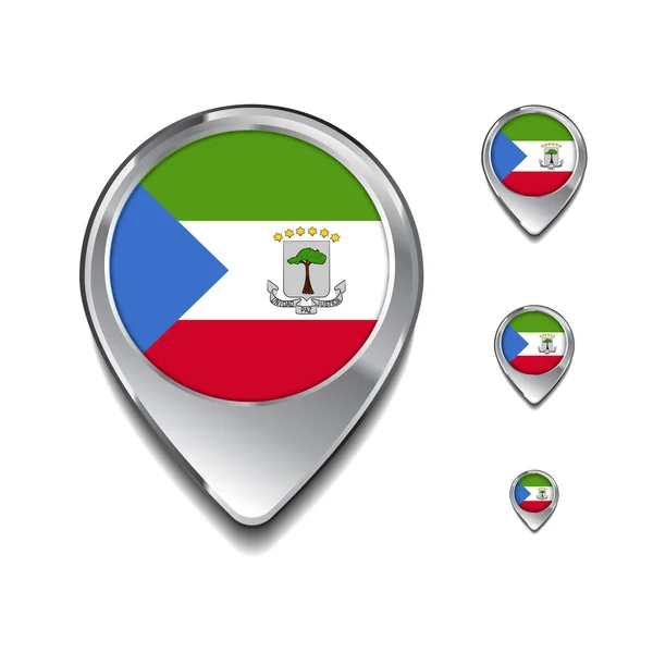 Perni della mappa della bandiera della Guinea Equatoriale — Vettoriale Stock
