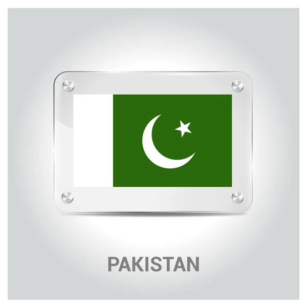 Pakistan flagga glasplatta — Stock vektor