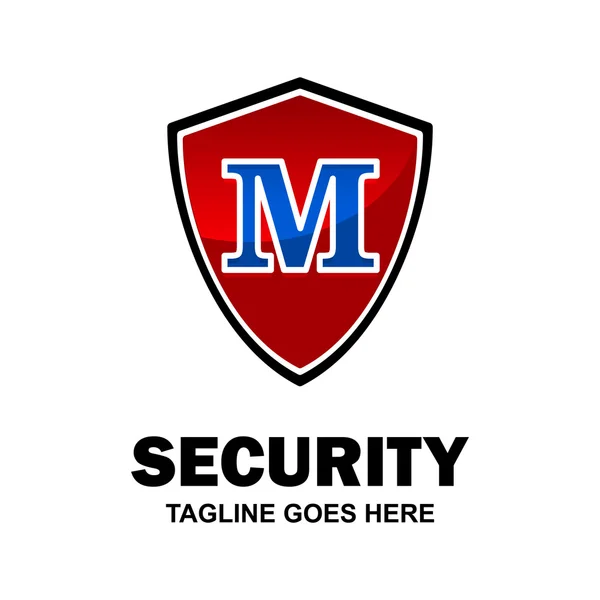 Logo de seguridad roja M — Vector de stock