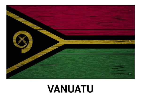 Vanuatu trä flagga — Stock vektor