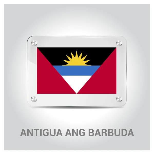 แอนติกาและบาร์บูดา แผ่นแก้วธง — ภาพเวกเตอร์สต็อก