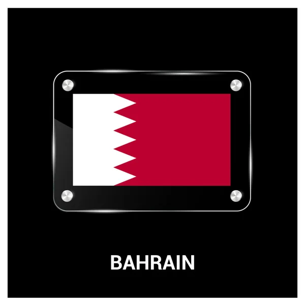 Bahrain Bandiera in vetro con supporti in metallo — Vettoriale Stock