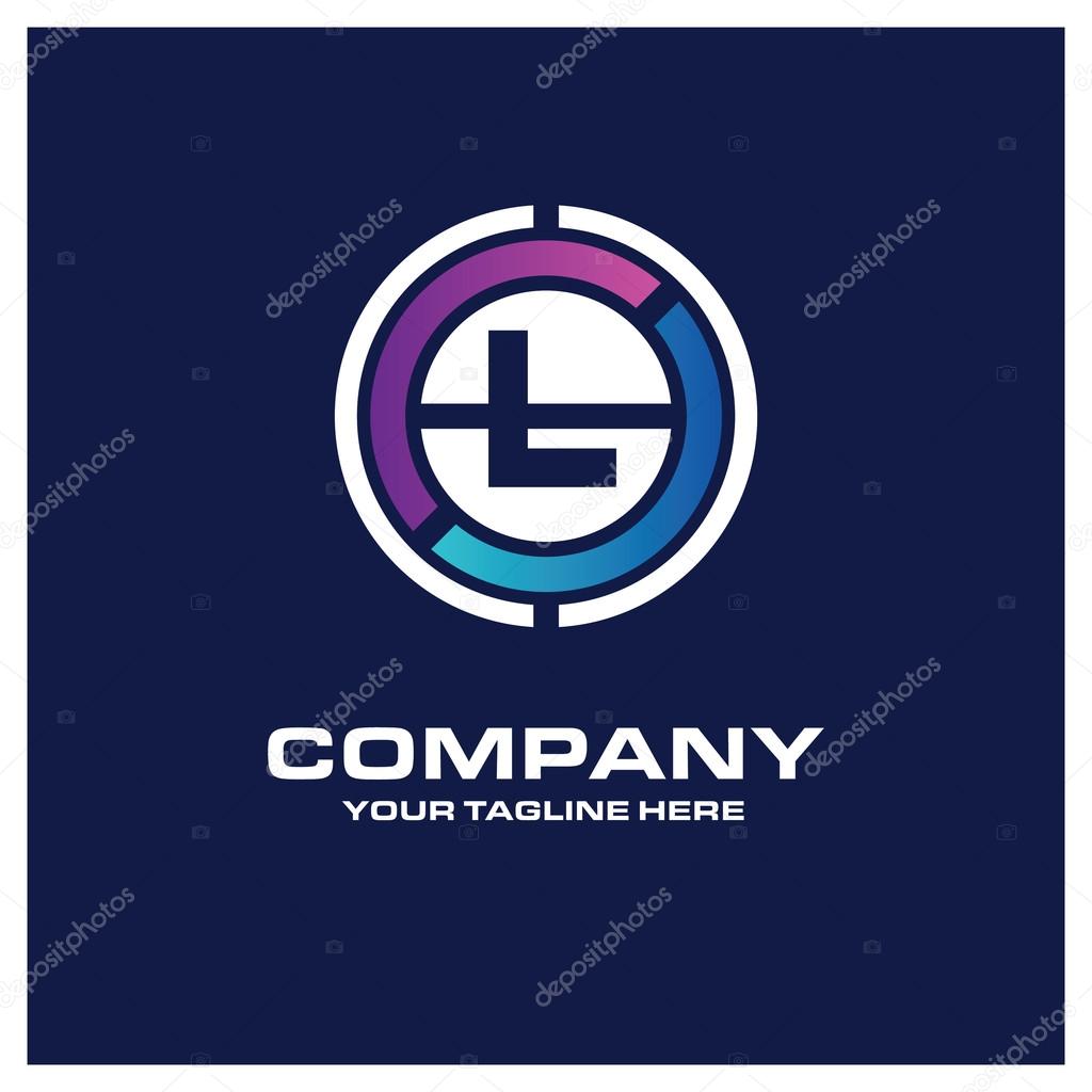 L Letter logo - Creative Circle Logo - Place for Company name and tag line . Business Icon - vector illustration