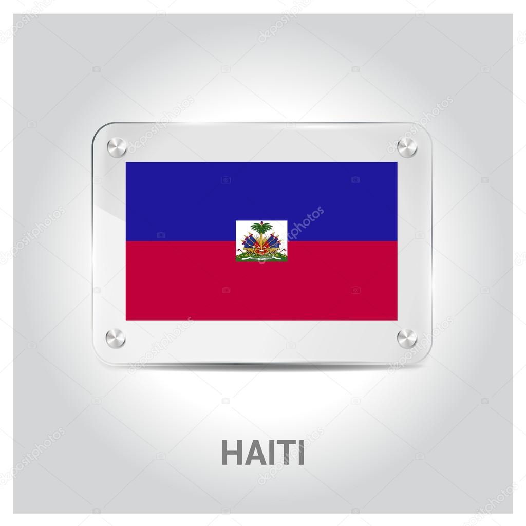 Haiti flag glass plate