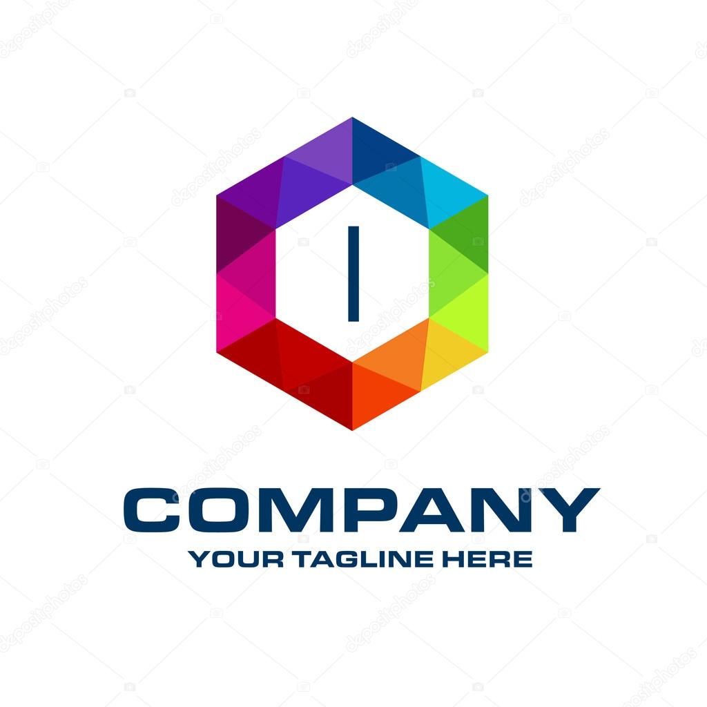 I Letter Logo Icon Mosaic Pattern Design template Element - Creative Shape Polygonal logo design - Vector illustration