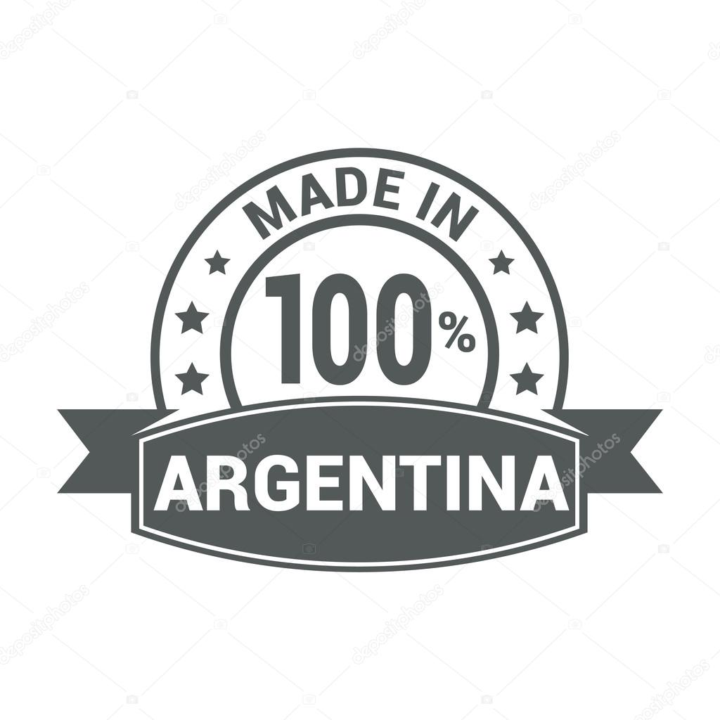 Made in Argentina. Round rubber stamp design