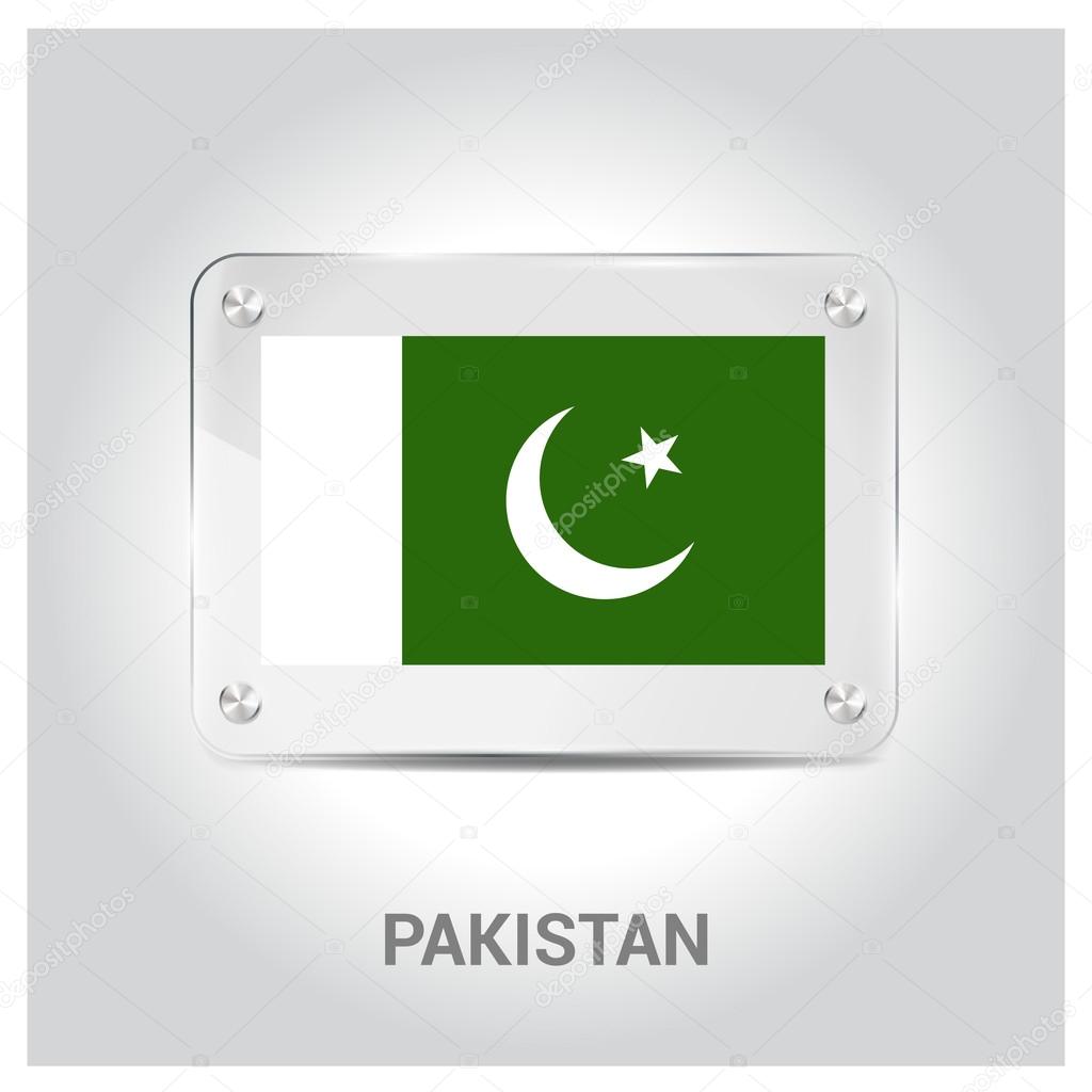 Placa De Cristal De Bandera De Pakistan Archivo Imagenes