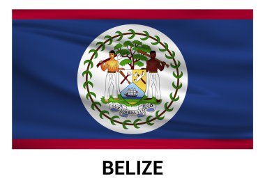 Belize bayrağı resmi renklerde