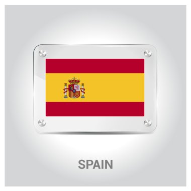 İspanya bayrağı cam levha